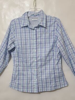Columbia Women's Omni-Shade Sun Protection Plaid Button-Down Shirt  - Size M